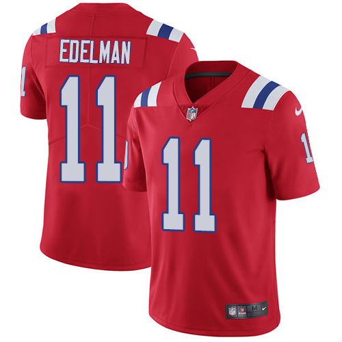 Nike Patriots #11 Julian Edelman Red Alternate Youth Stitched NFL Vapor Untouchable Limited Jersey - Click Image to Close